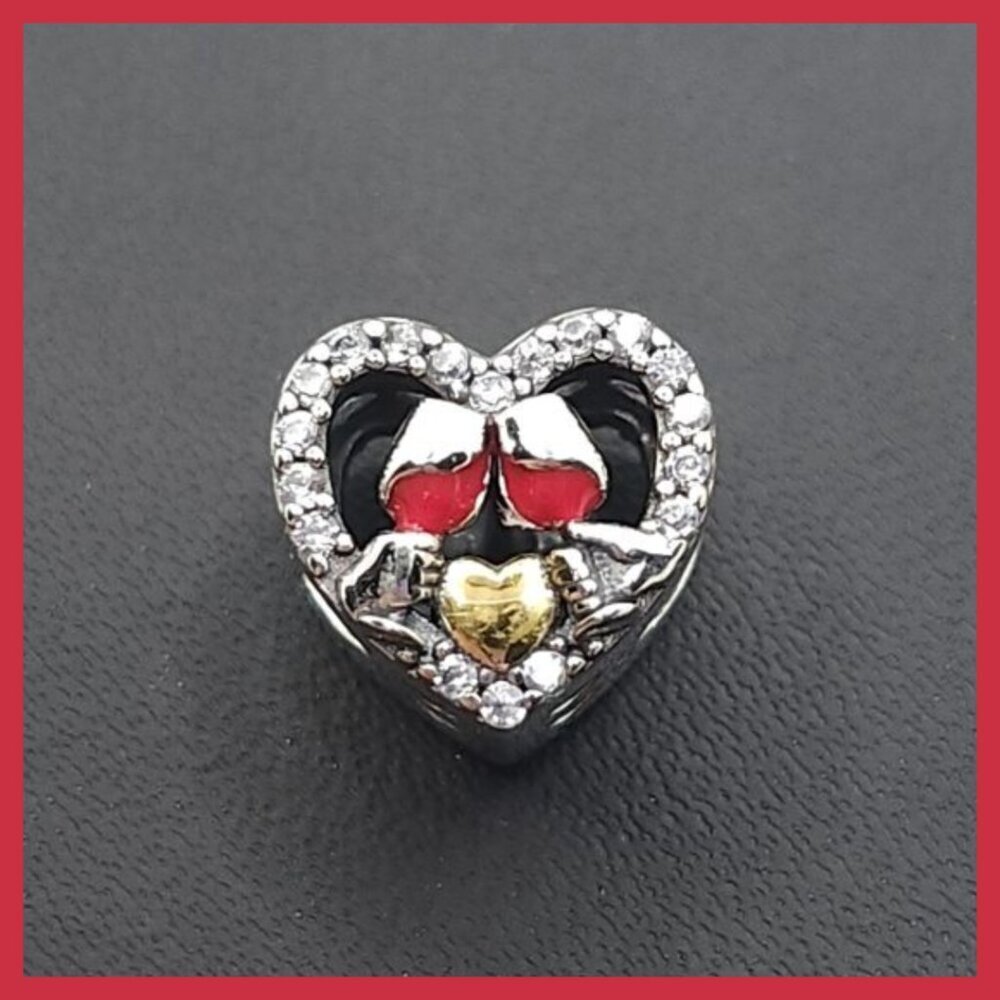 Heart-Shaped Cheers! Charm with Couple Toasting (NWOT)
